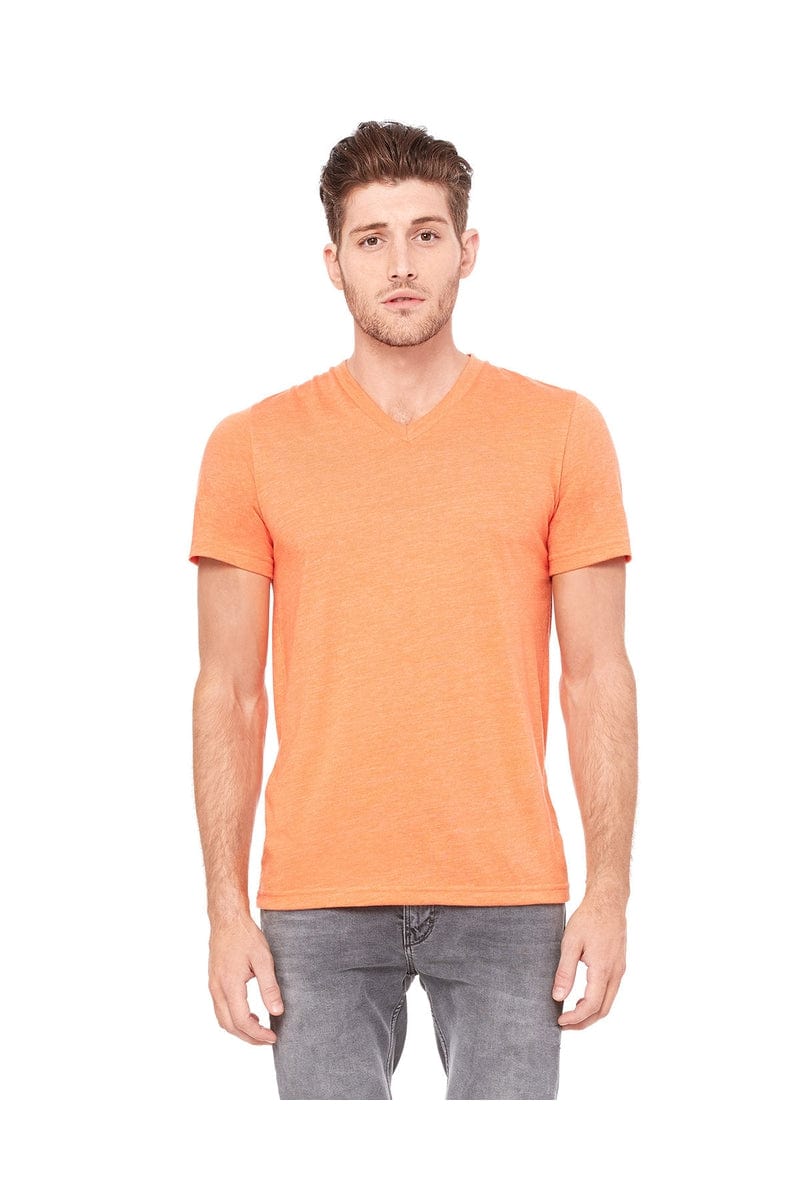 Bella+Canvas 3415C: Unisex Triblend V-Neck T‑Shirt in Orange Triblend