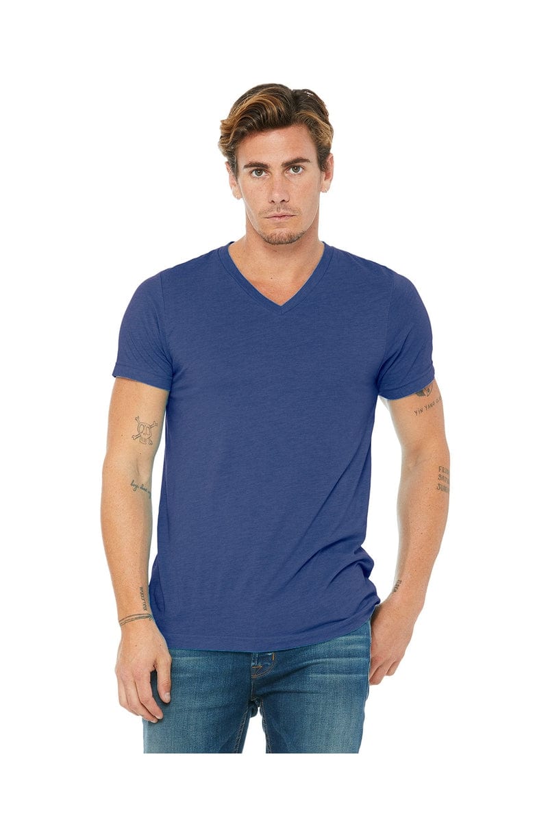 Bella+Canvas 3415C: Unisex Triblend V-Neck T-Shirt in True Royal Trbln