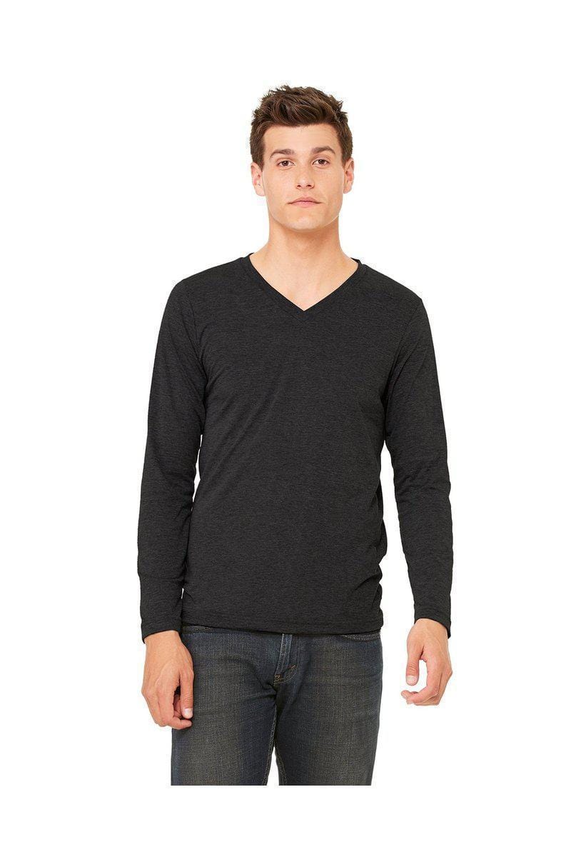 Bella+Canvas 3425: Unisex Long Sleeve Jersey T-Shirt in Charcoal Black Triblend