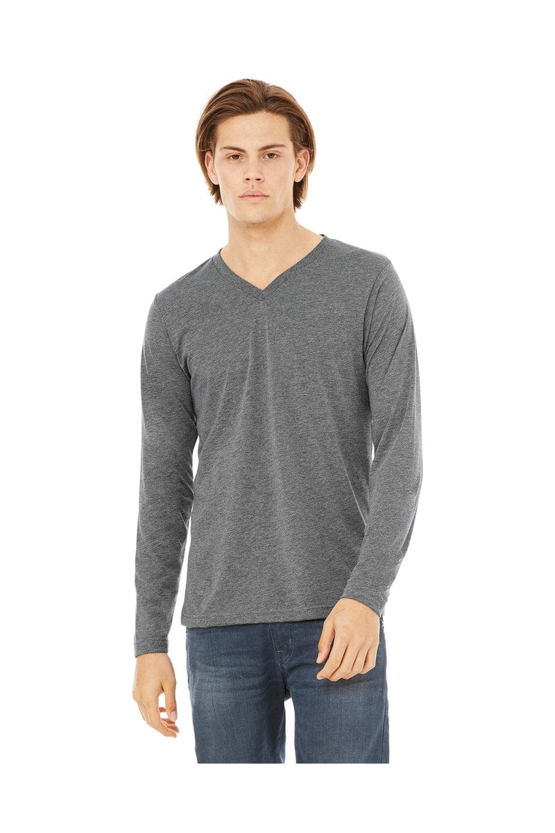 Bella+Canvas 3425: Unisex Long Sleeve Jersey T-Shirt in Grey Triblend