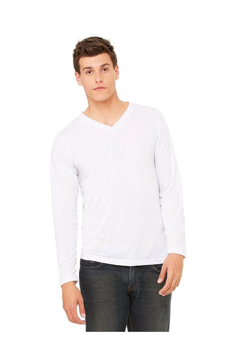 Bella+Canvas 3425: Unisex Long Sleeve Jersey T-Shirt in White Fleck Triblend