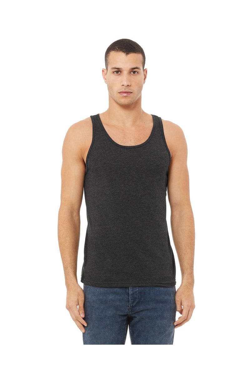 Bella+Canvas 3480: Unisex Jersey Tank in DK Grey Heather