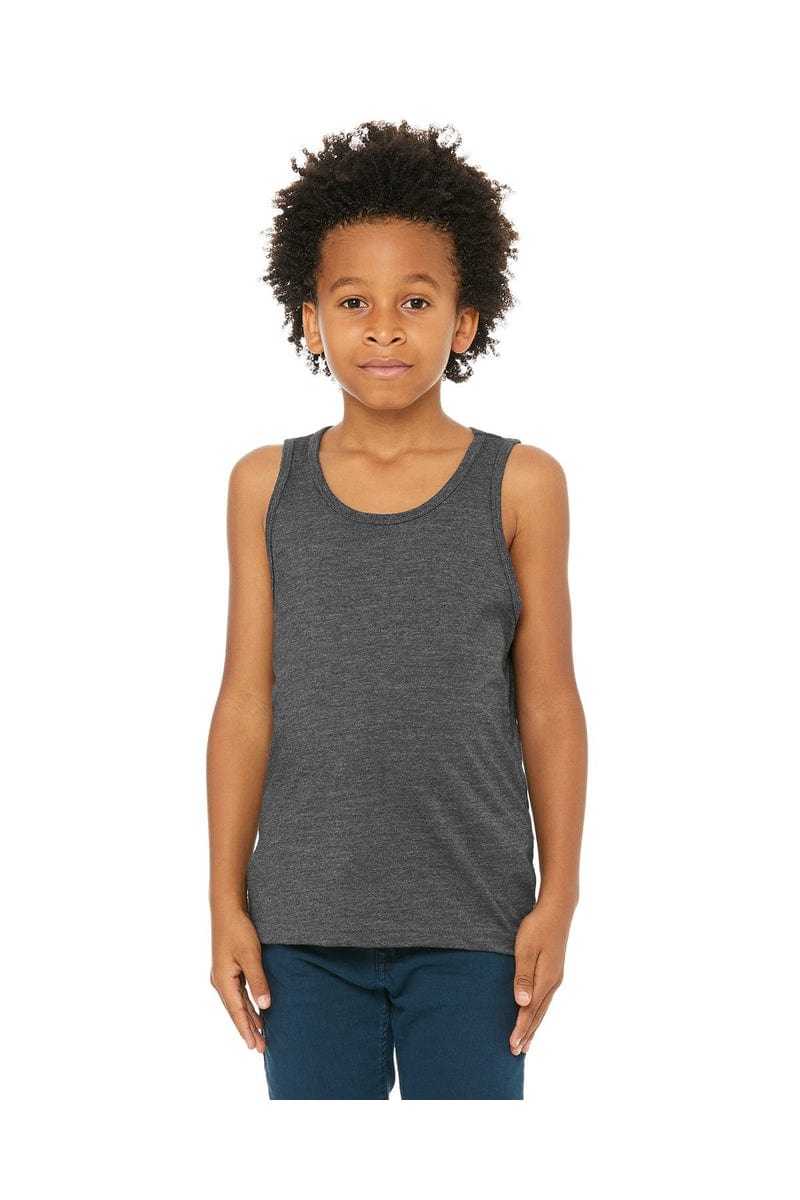 Bella+Canvas 3480Y: Youth Jersey Tank in Dk Grey Heather