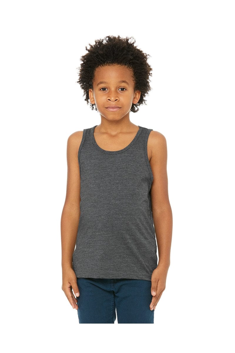 Bella+Canvas 3480Y: Youth Jersey Tank in Dark Gry Heather