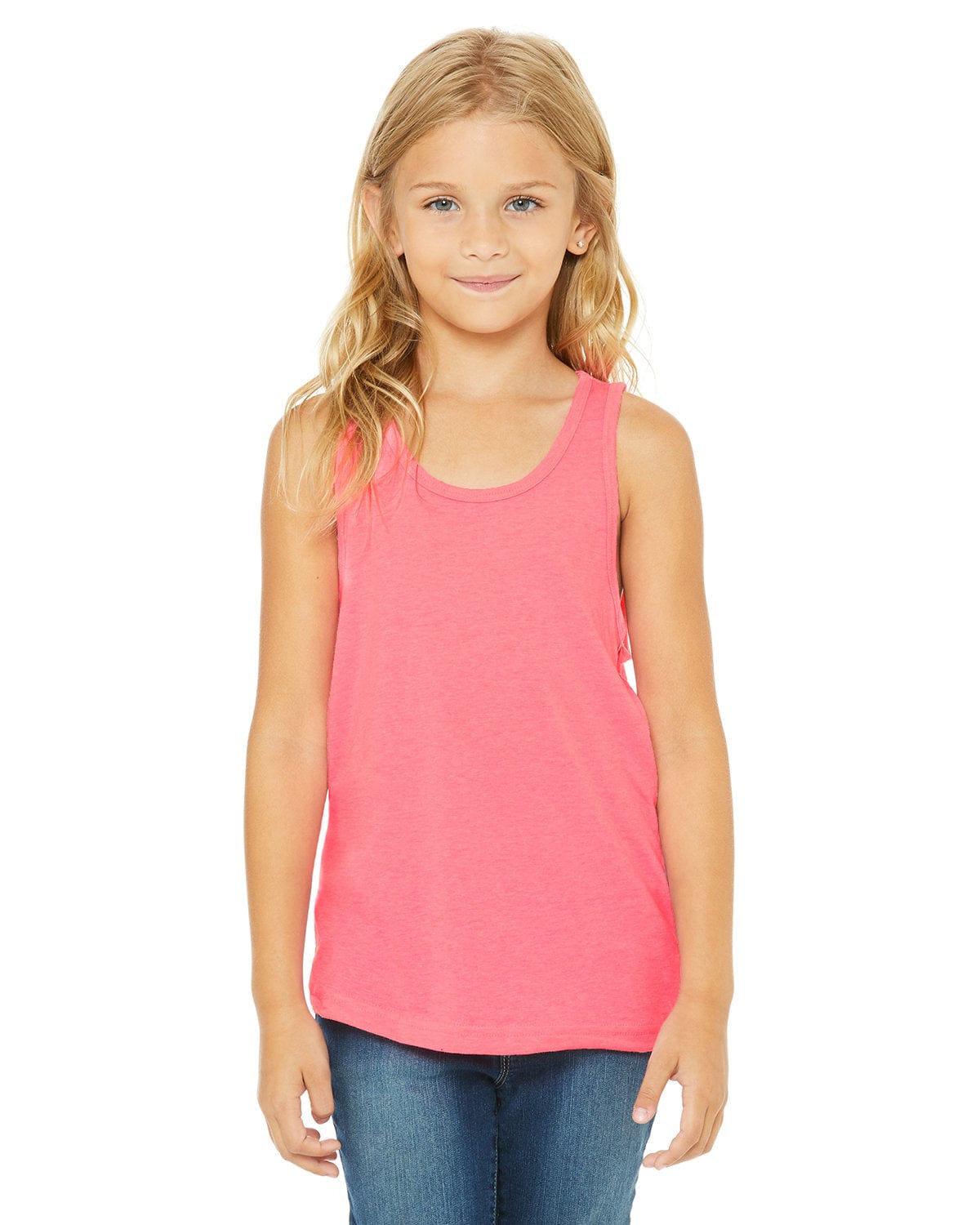 Bella+Canvas 3480Y: Youth Jersey Tank in Neon Pink
