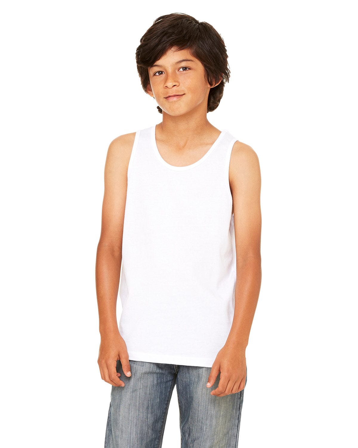 Bella+Canvas 3480Y: Youth Jersey Tank in White