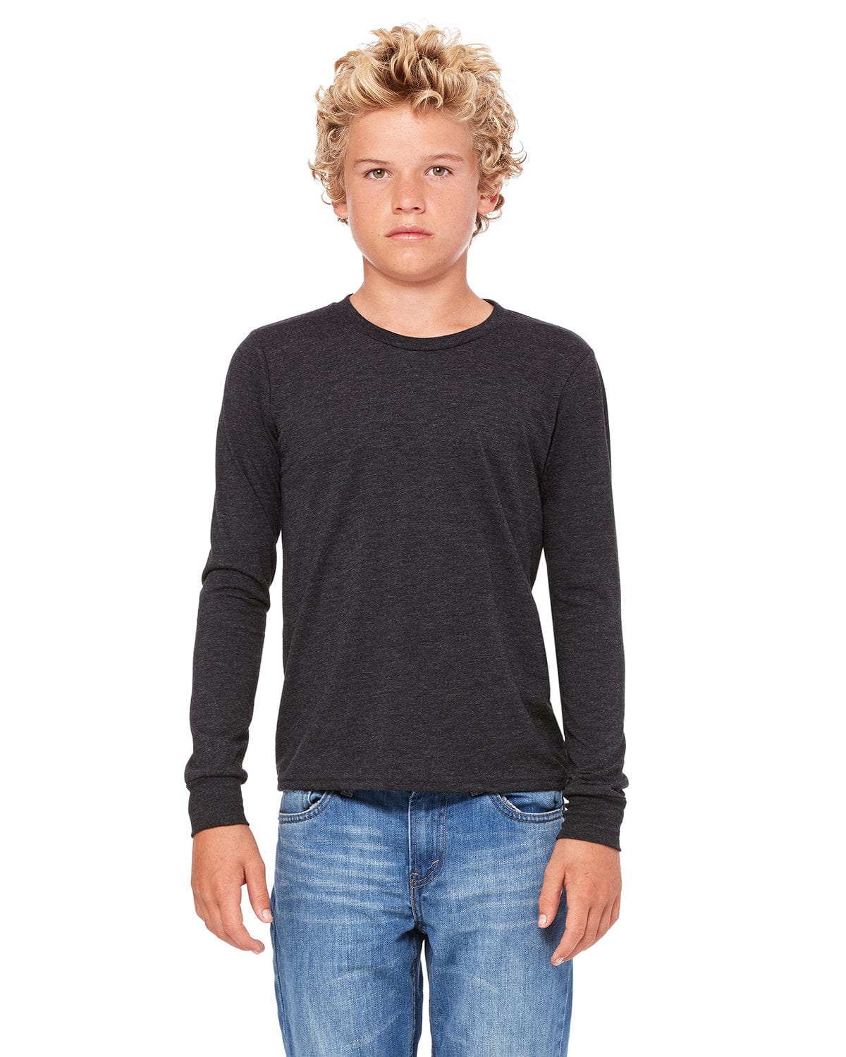Bella+Canvas 3501Y Youth Jersey Long-Sleeve T-Shirt in 