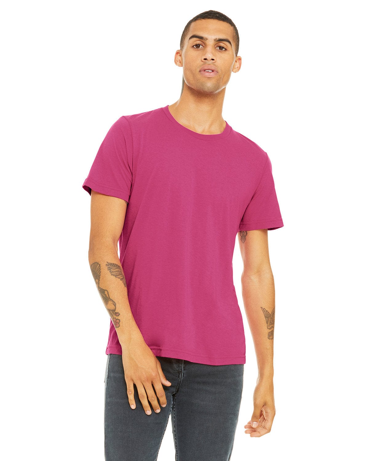 Bella+Canvas 3650: Unisex Poly-Cotton Short-Sleeve T‑Shirt in Berry