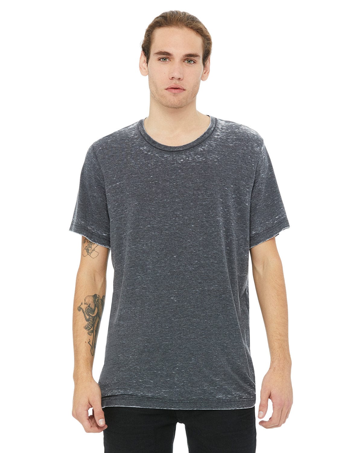 Bella+Canvas 3650: Unisex Poly-Cotton Short-Sleeve T‑Shirt in Grey Acid Wash