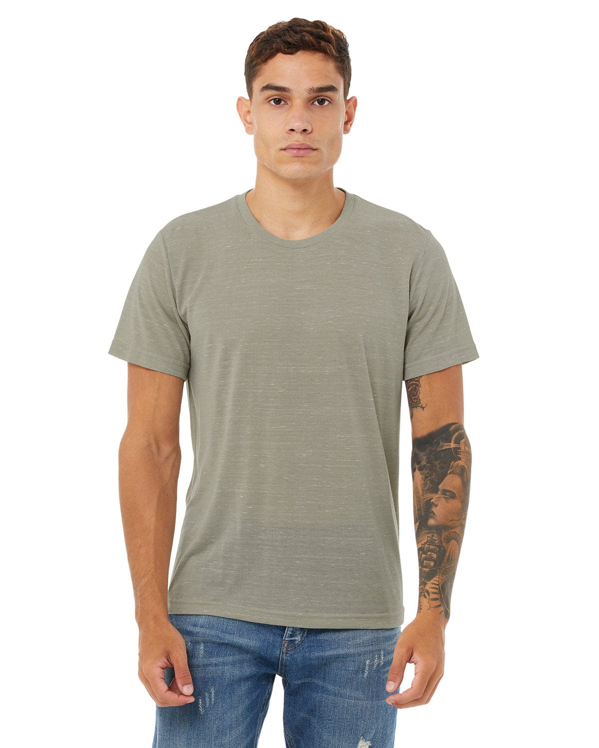 Bella+Canvas 3650: Unisex Poly-Cotton Short-Sleeve T‑Shirt in Stone Marble