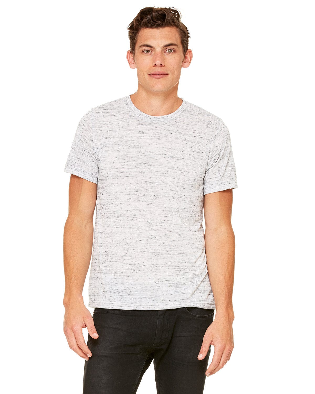 Bella+Canvas 3650: Unisex Poly-Cotton Short-Sleeve T‑Shirt in White Marble