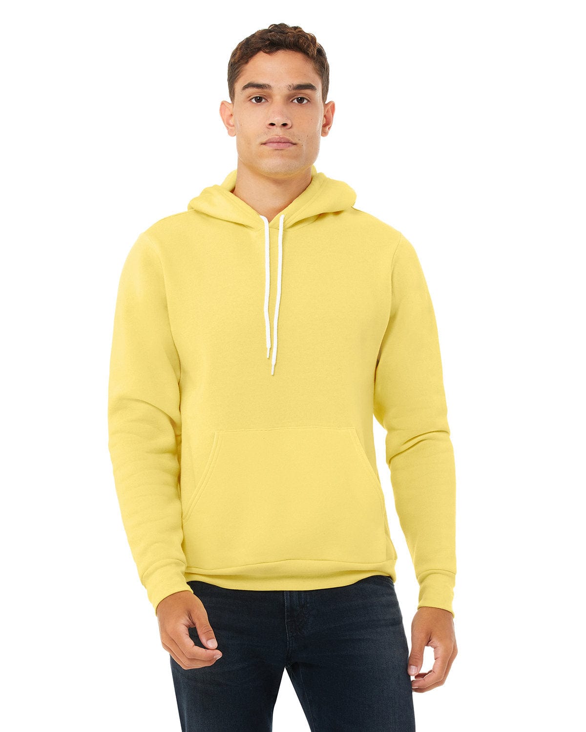 Bella+Canvas 3719 Unisex Sponge Fleece Pullover Hooded Sweatshirt in Yellow