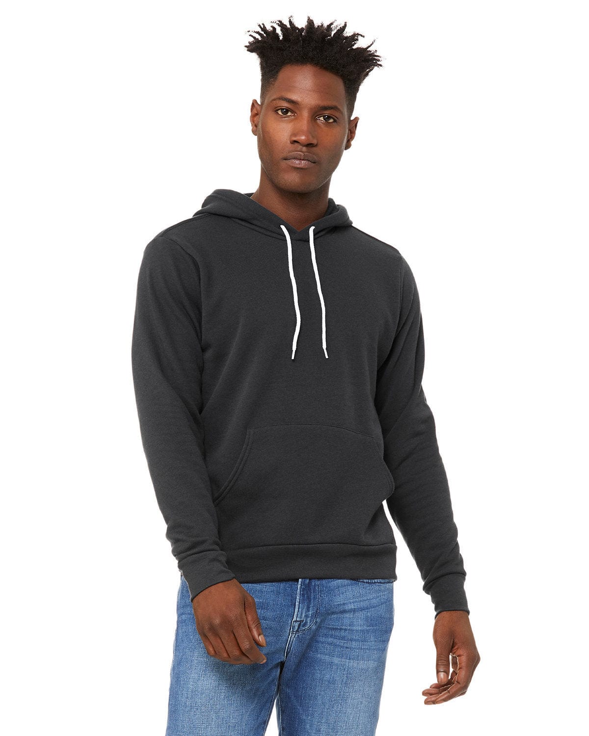 Bella+Canvas 3719 Unisex Sponge Fleece Pullover Hoodies in Dtg Dark Grey