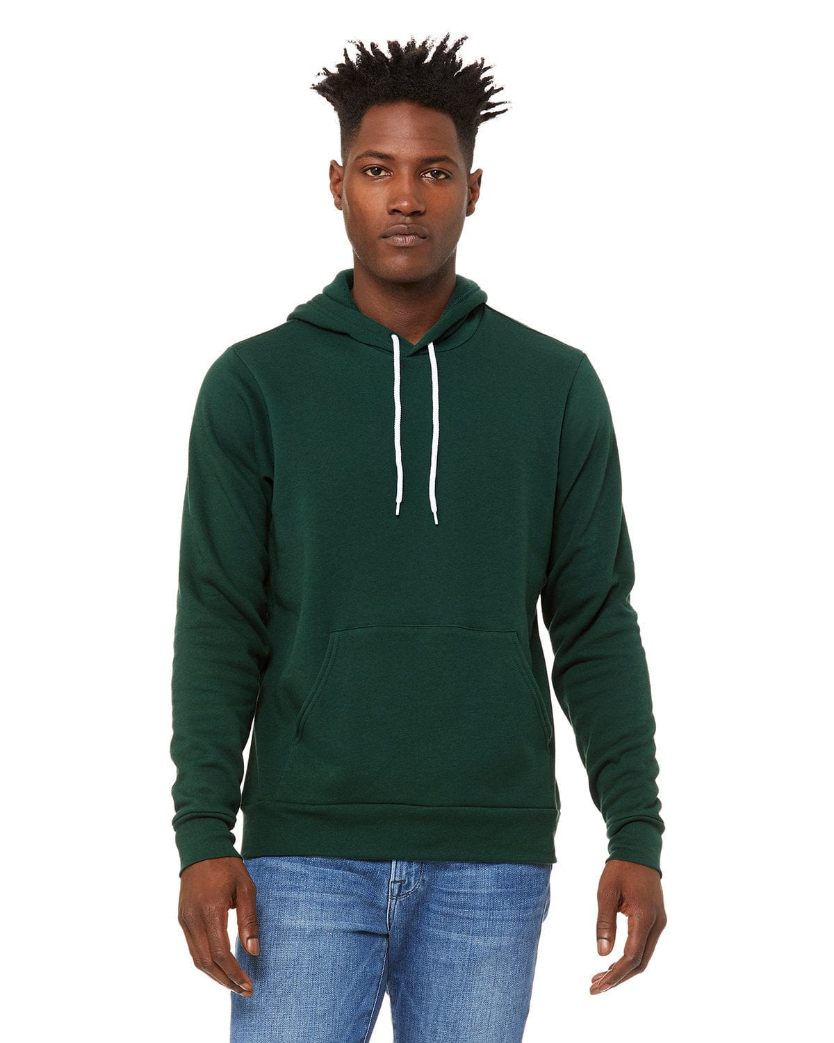 Bella+Canvas 3719 Unisex Sponge Fleece Pullover Hoodies in Forest