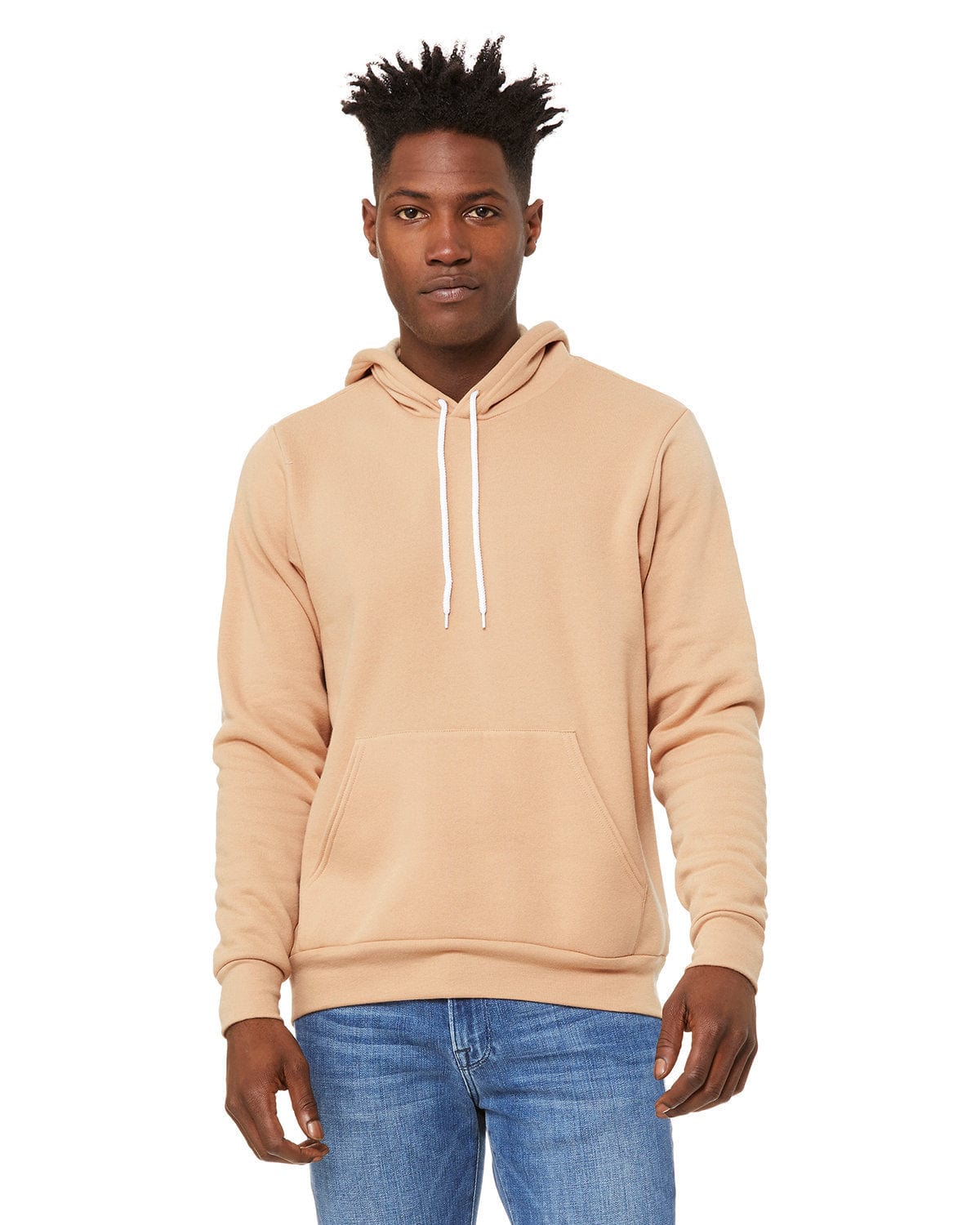 Bella+Canvas 3719 Unisex Sponge Fleece Pullover Hoodies in Hthr Sand Dune