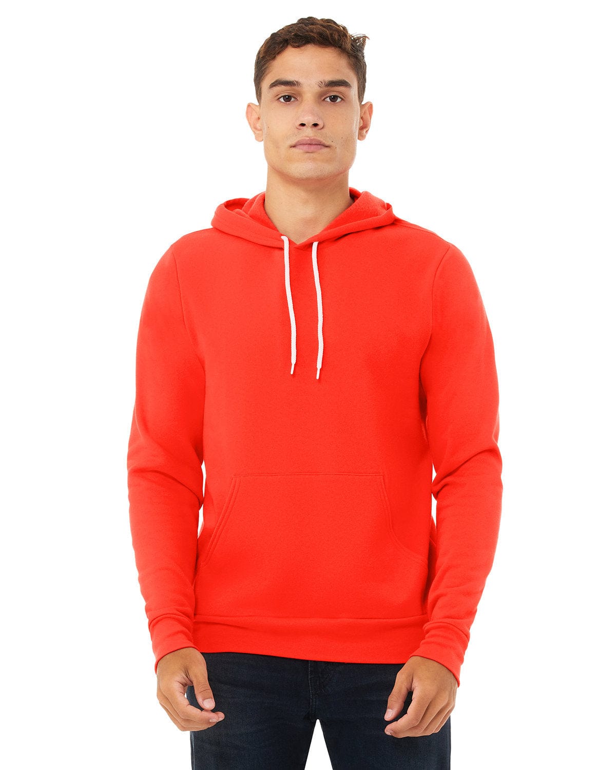 Bella+Canvas 3719 Unisex Sponge Fleece Pullover Hoodies in Poppy