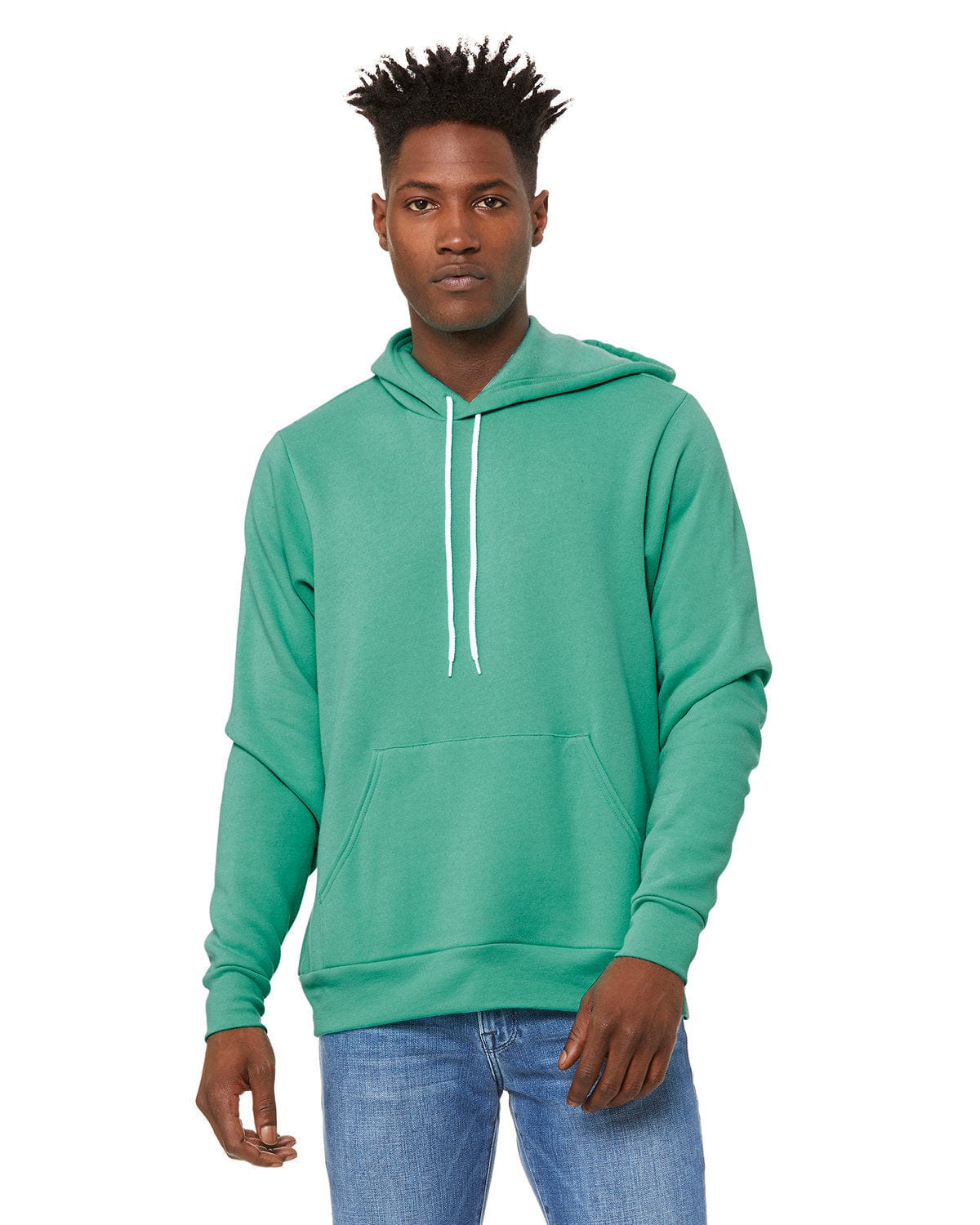 Bella+Canvas 3719 Unisex Sponge Fleece Pullover Hoodies in Teal