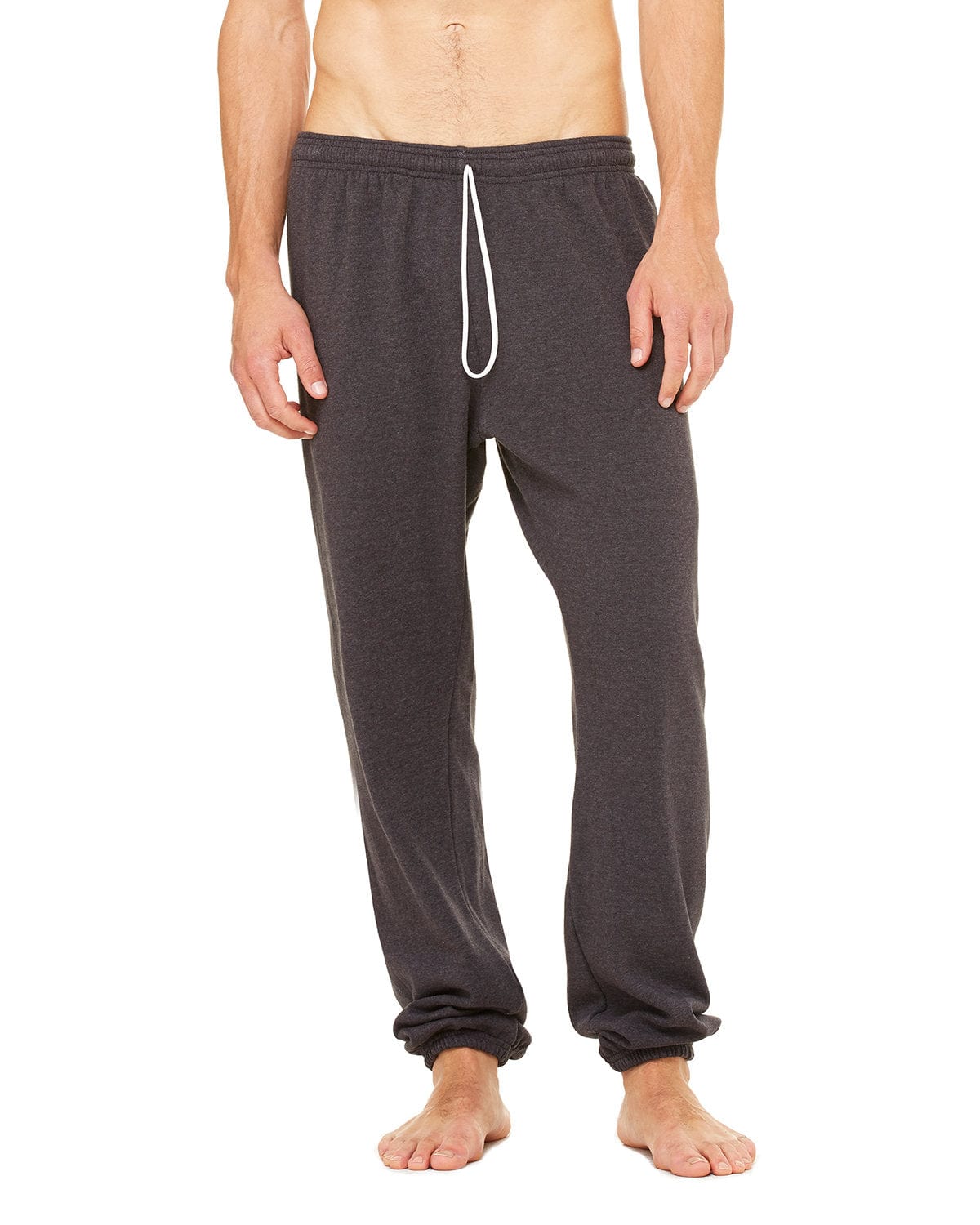 Bella+Canvas 3737 Unisex Sponge Fleece Long Scrunch Pant in Dark Gry Heather