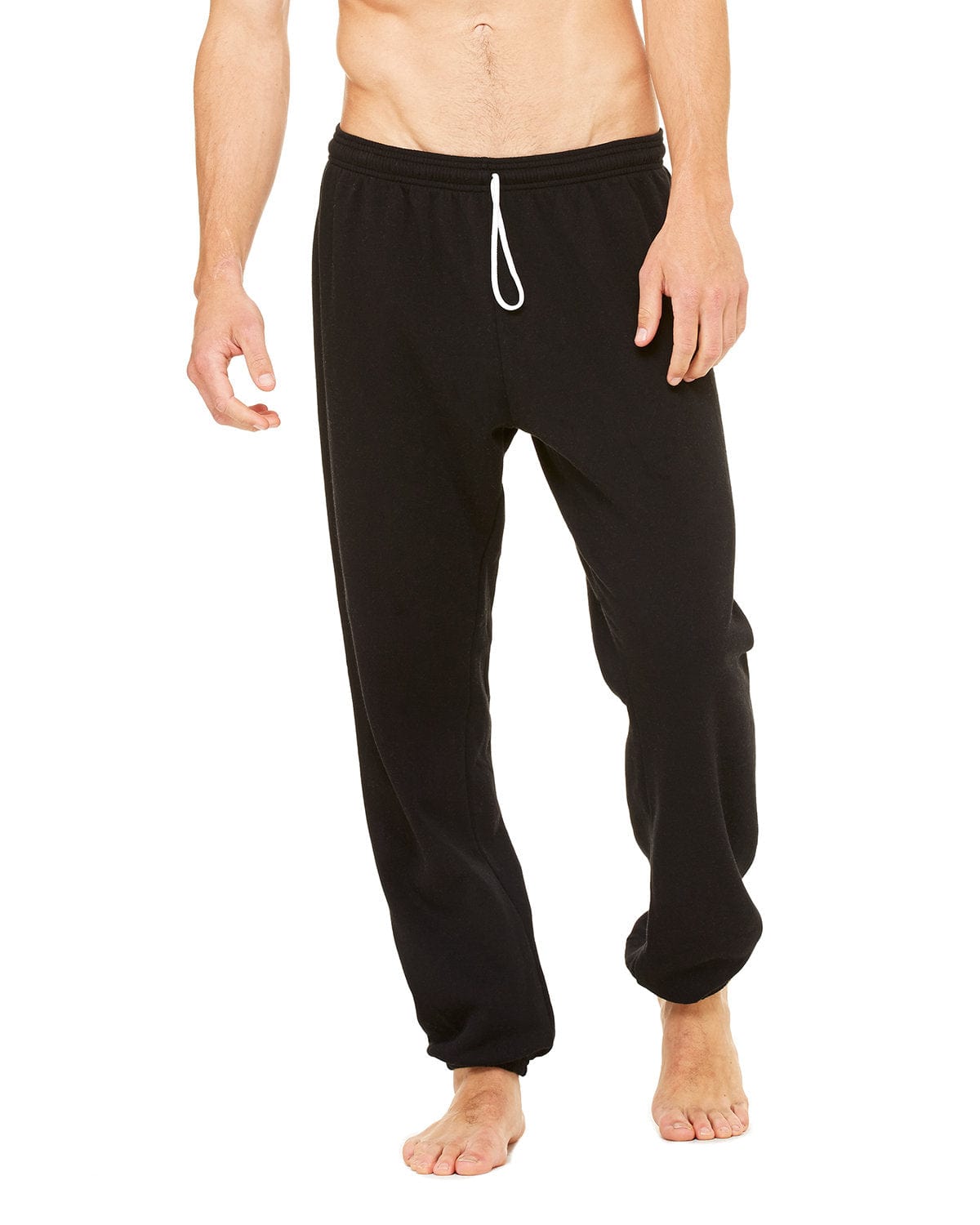 Bella+Canvas 3737 Unisex Sponge Fleece Long Scrunch Pant in Black