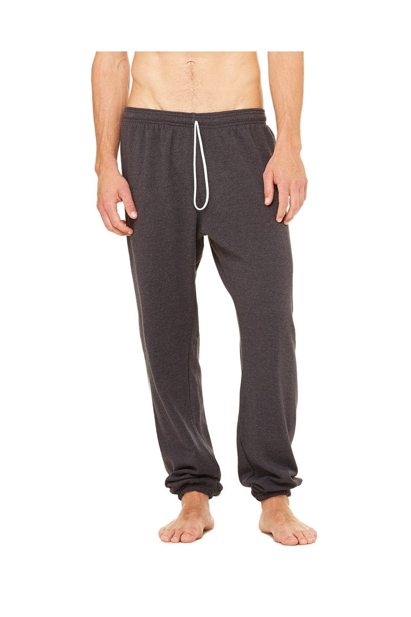 Bella+Canvas 3737 Unisex Sponge Fleece Long Scrunch Pant in Dk Grey Heather