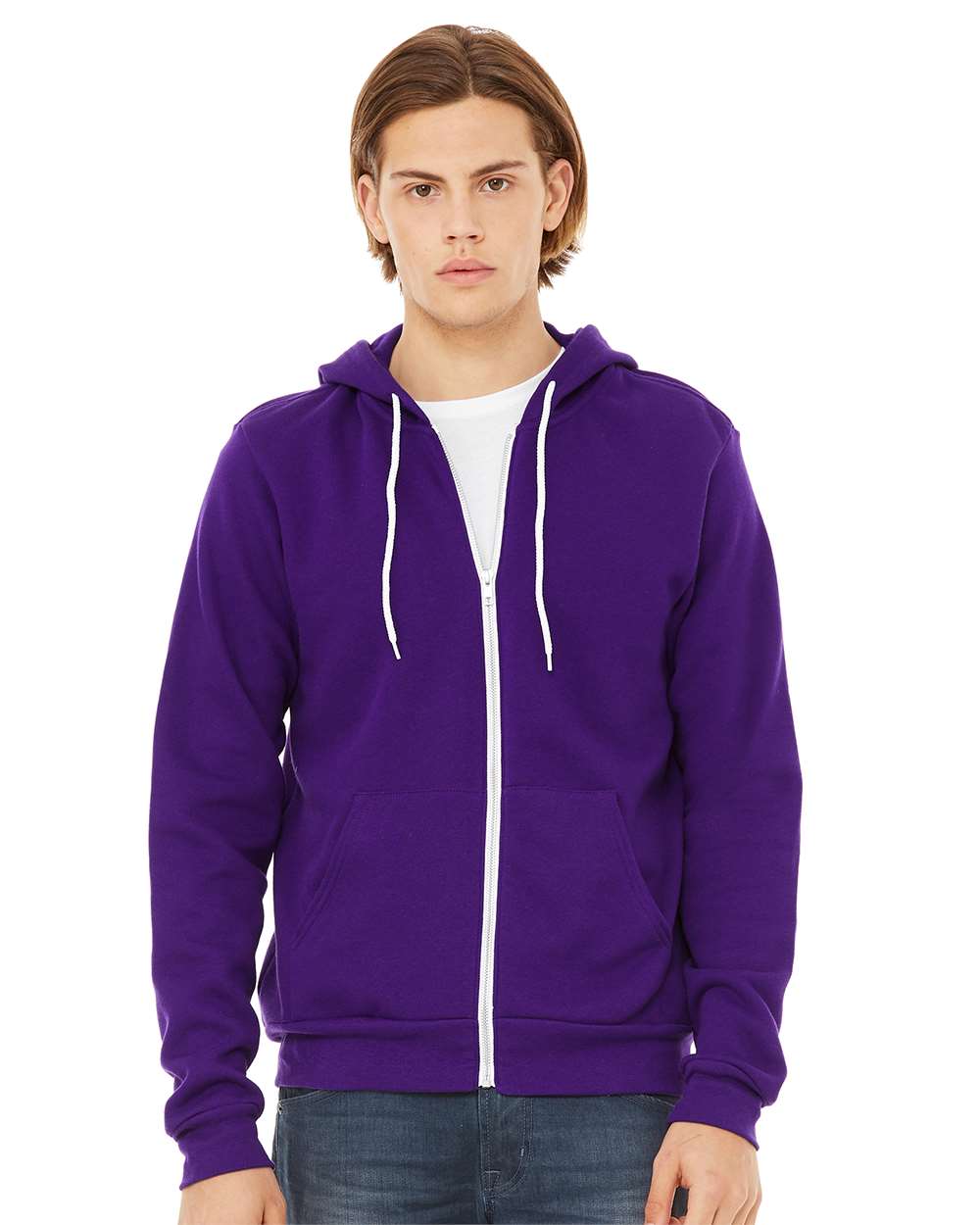 BELLA + CANVAS Fleece - Premium - Hood XS / Team Purple BELLA + CANVAS 3739 Unisex Sponge Fleece Full-Zip Hoodie Sweatshirt