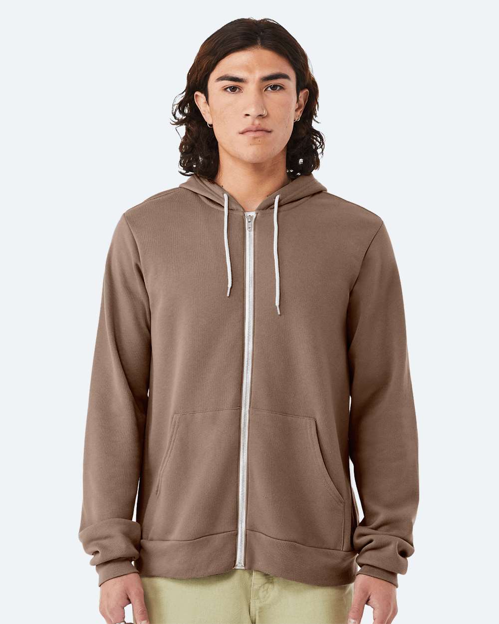BELLA + CANVAS Fleece - Premium - Hood XS / Vintage Brown BELLA + CANVAS 3739 Unisex Sponge Fleece Full-Zip Hoodie Sweatshirt