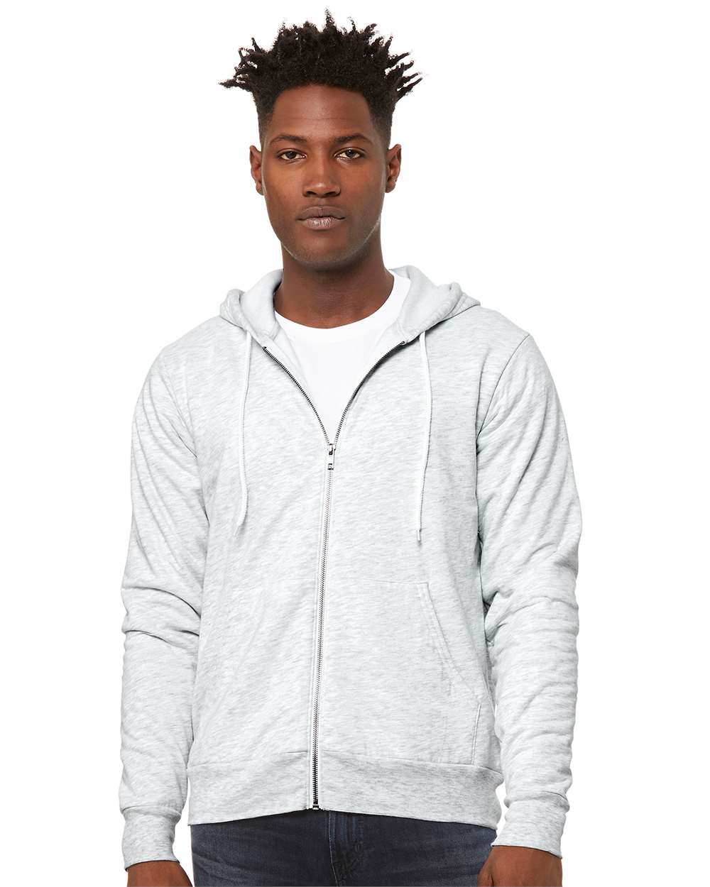 BELLA + CANVAS Fleece - Premium - Hood XS / Ash BELLA + CANVAS 3739 Unisex Sponge Fleece Full-Zip Hoodie Sweatshirt