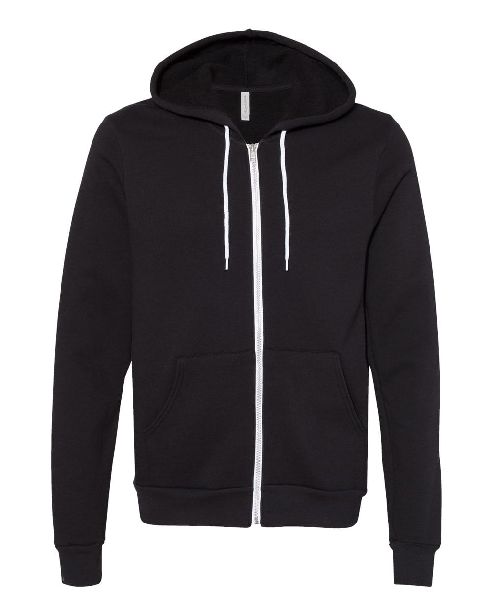 BELLA + CANVAS Fleece - Premium - Hood XS / DTG Black BELLA + CANVAS 3739 Unisex Sponge Fleece Full-Zip Hoodie Sweatshirt