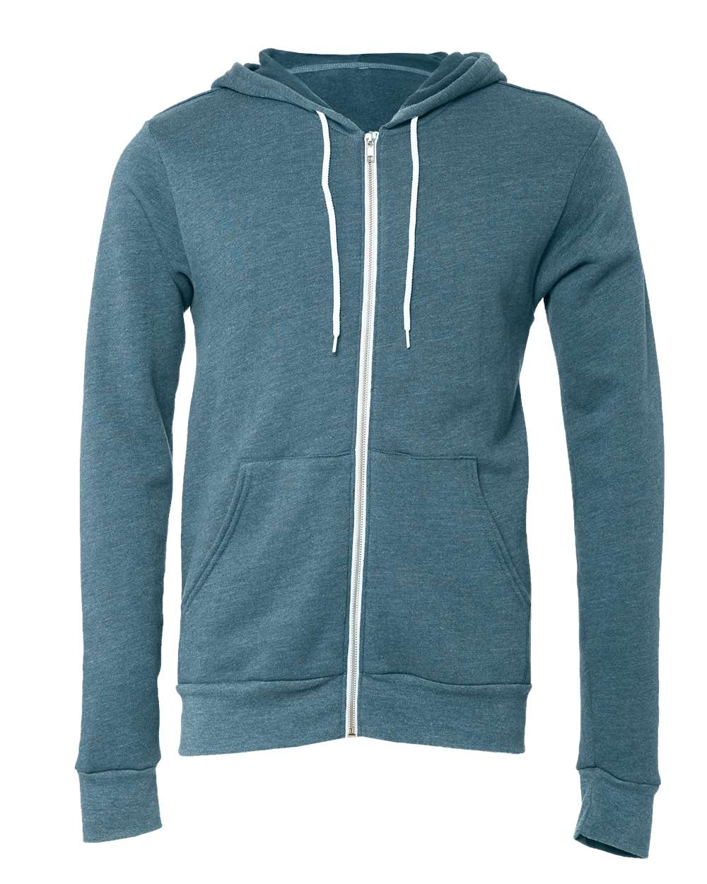 BELLA + CANVAS Fleece - Premium - Hood XS / Heather Deep Teal BELLA + CANVAS 3739 Unisex Sponge Fleece Full-Zip Hoodie Sweatshirt