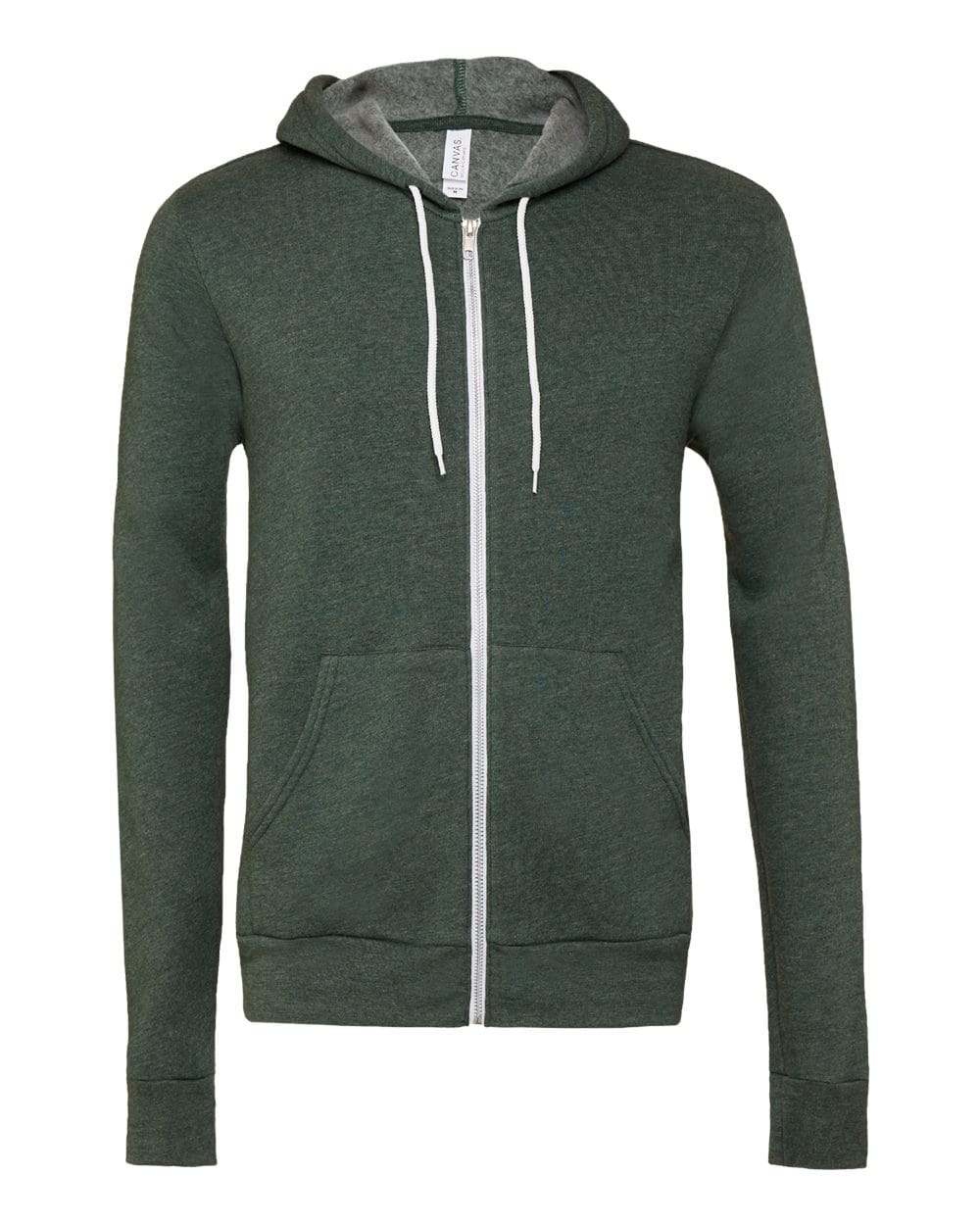 BELLA + CANVAS Fleece - Premium - Hood XS / Heather Forest BELLA + CANVAS 3739 Unisex Sponge Fleece Full-Zip Hoodie Sweatshirt