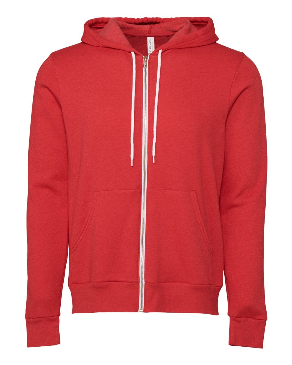 BELLA + CANVAS Fleece - Premium - Hood XS / Heather Red BELLA + CANVAS 3739 Unisex Sponge Fleece Full-Zip Hoodie Sweatshirt