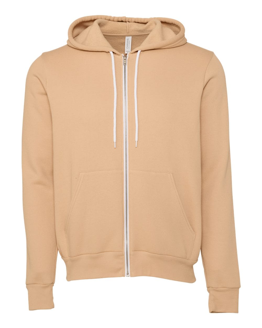 BELLA + CANVAS Fleece - Premium - Hood 2XL / Heather Sand Dune BELLA + CANVAS 3739 Unisex Sponge Fleece Full-Zip Hoodie Sweatshirt