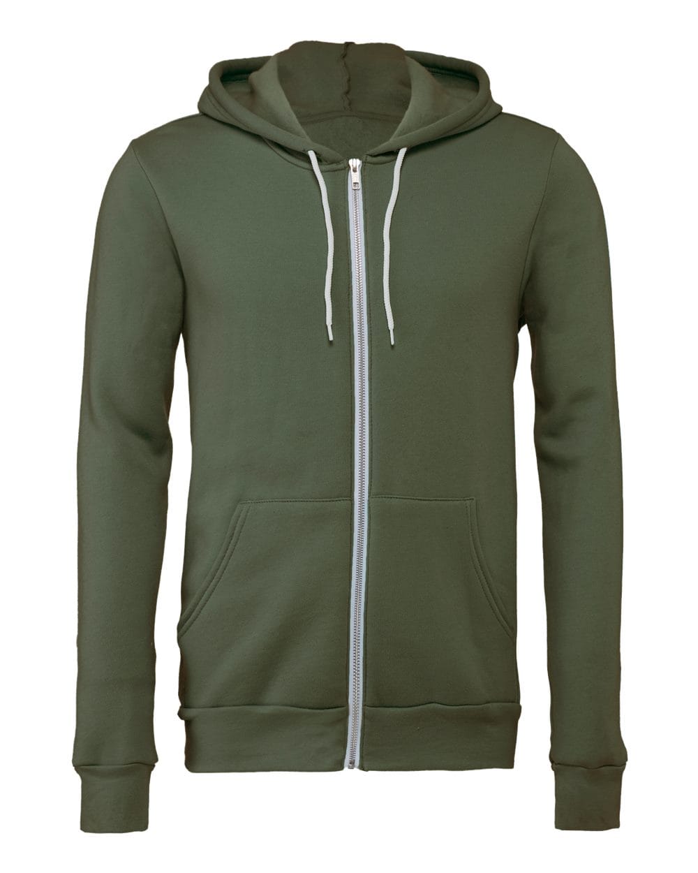 BELLA + CANVAS Fleece - Premium - Hood XS / Military Green BELLA + CANVAS 3739 Unisex Sponge Fleece Full-Zip Hoodie Sweatshirt