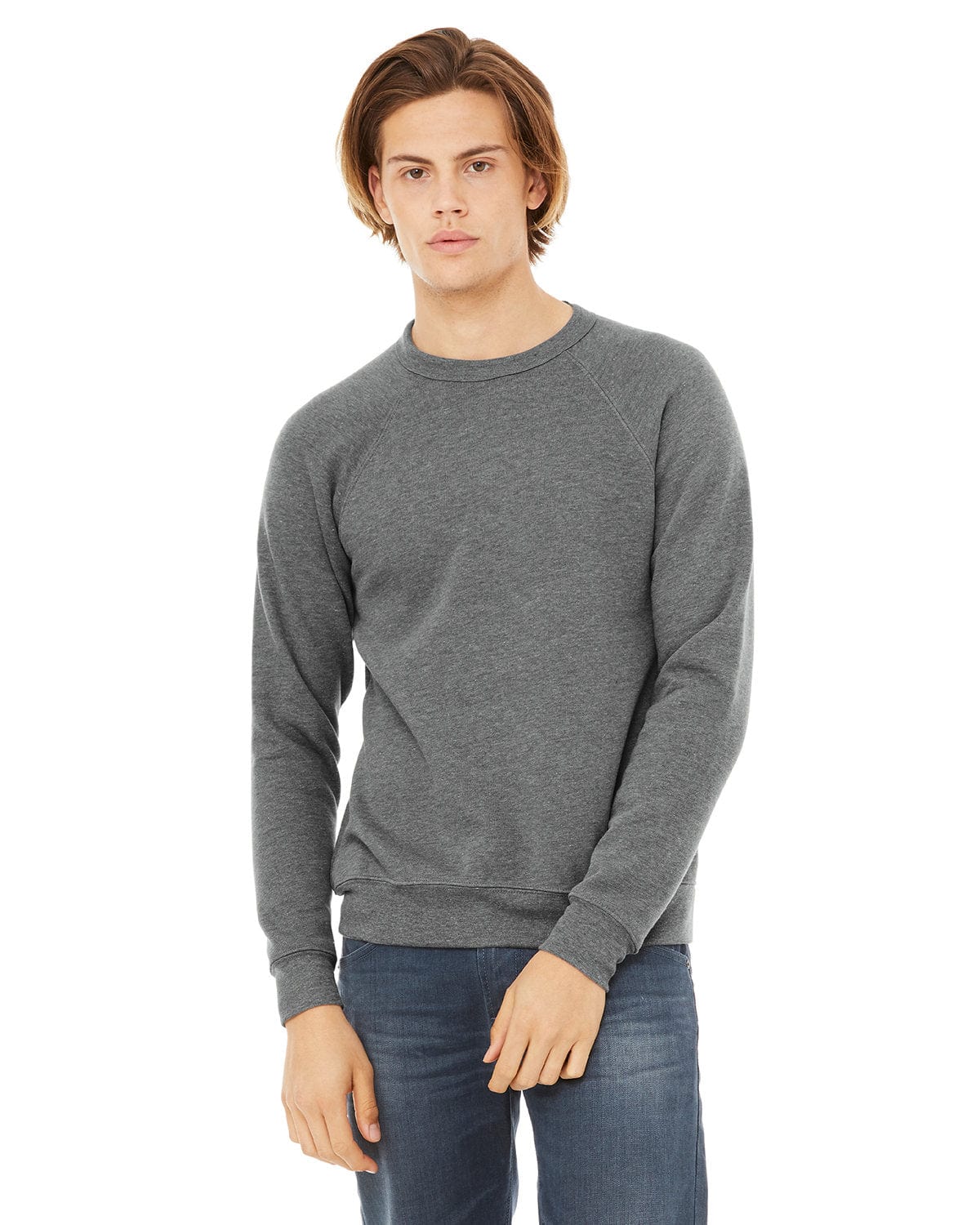 Bella+Canvas 3901 Unisex Sponge Fleece Crewneck Sweatshirt in Deep Heather