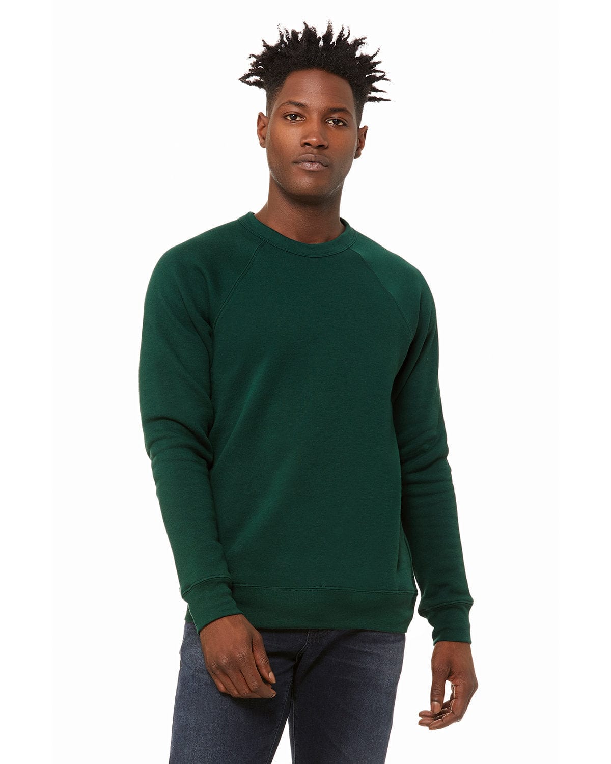 Bella+Canvas 3901 Unisex Sponge Fleece Crewneck Sweatshirt in Forest