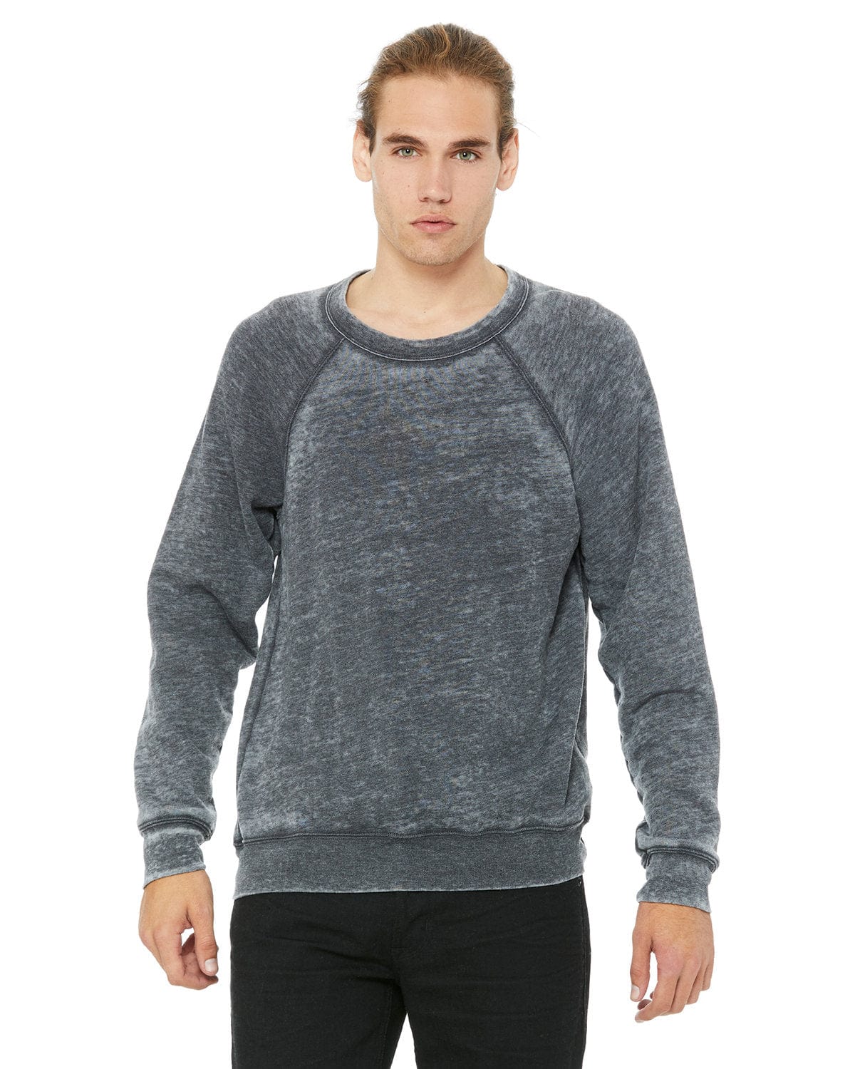 Bella+Canvas 3901 Unisex Sponge Fleece Crewneck Sweatshirt in Grey Acid Fleece