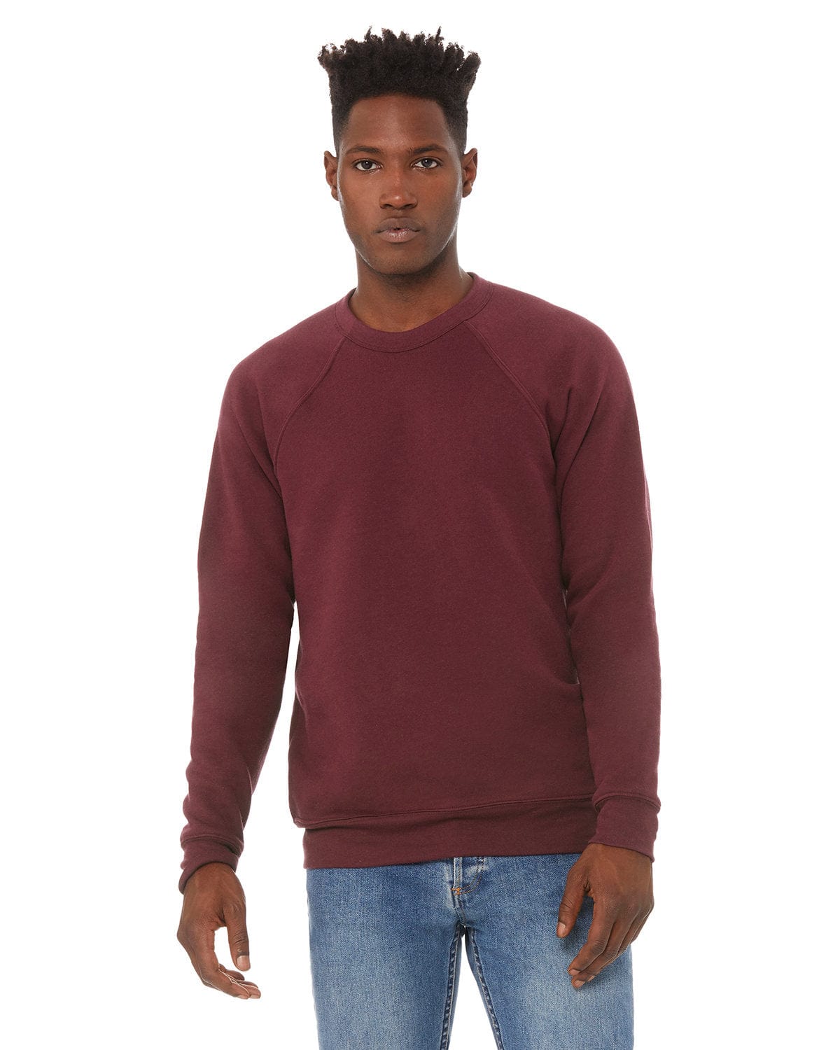 Bella+Canvas 3901 Unisex Sponge Fleece Crewneck Sweatshirt in Maroon