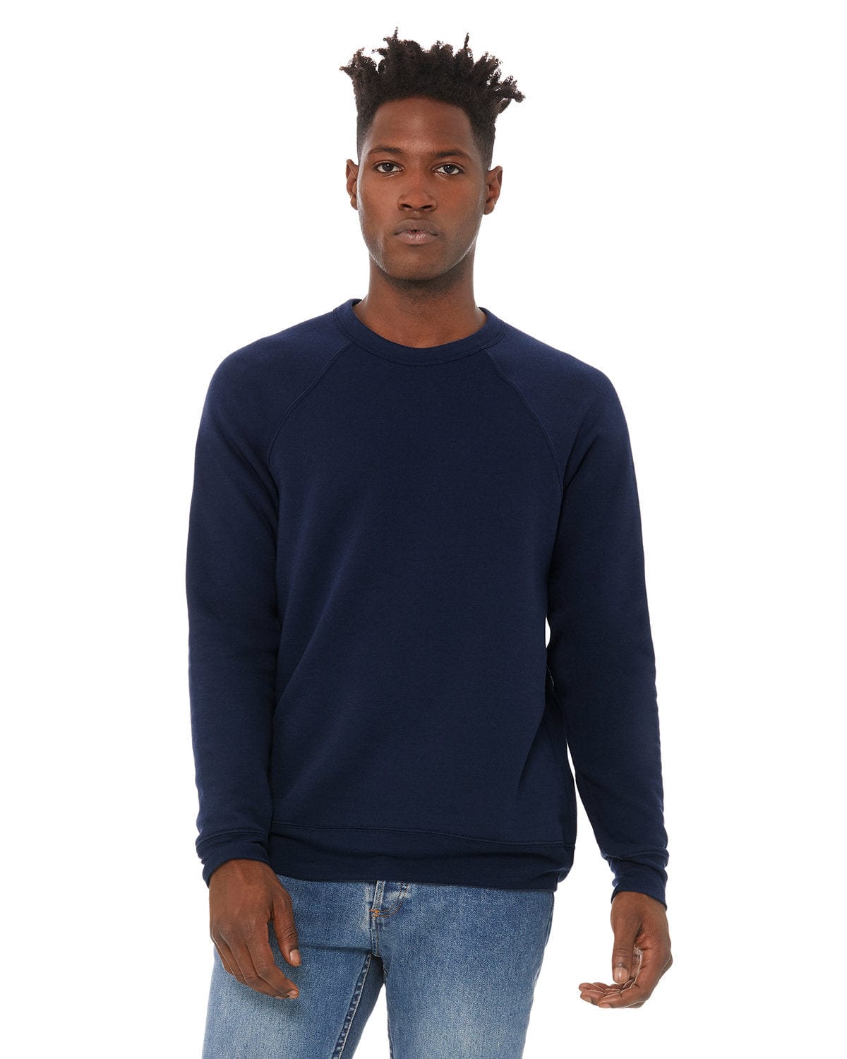 Bella+Canvas 3901 Unisex Sponge Fleece Crewneck Sweatshirt in Navy