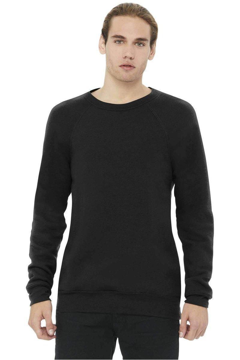 Bella+Canvas 3901: Unisex Sponge Fleece Raglan Sweatshirt in Black (Poly-Cotton)