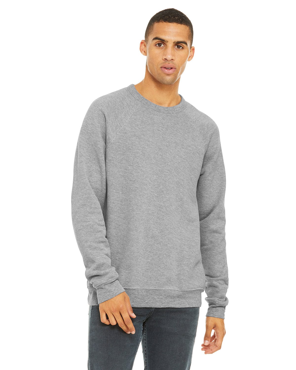 Bella+Canvas 3901: Unisex Sponge Fleece Raglan Sweatshirt in Athletic Heather