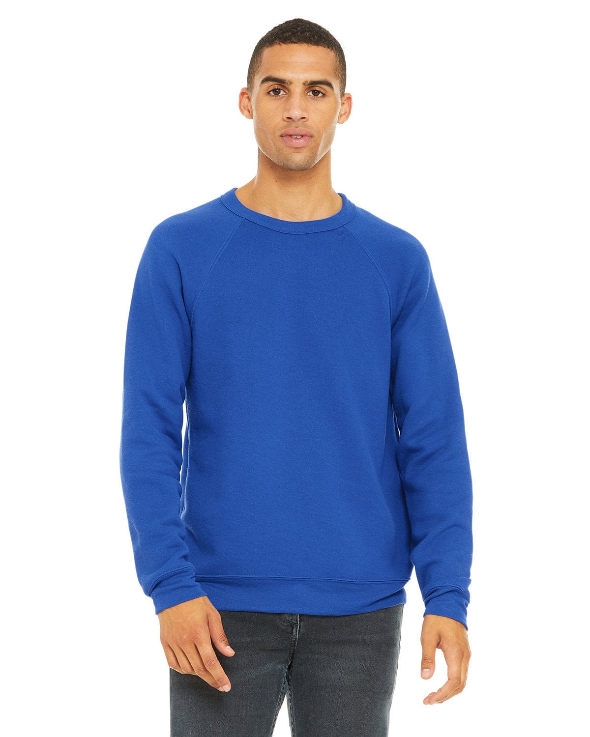 Bella+Canvas 3901: Unisex Sponge Fleece Raglan Sweatshirt in True Royal