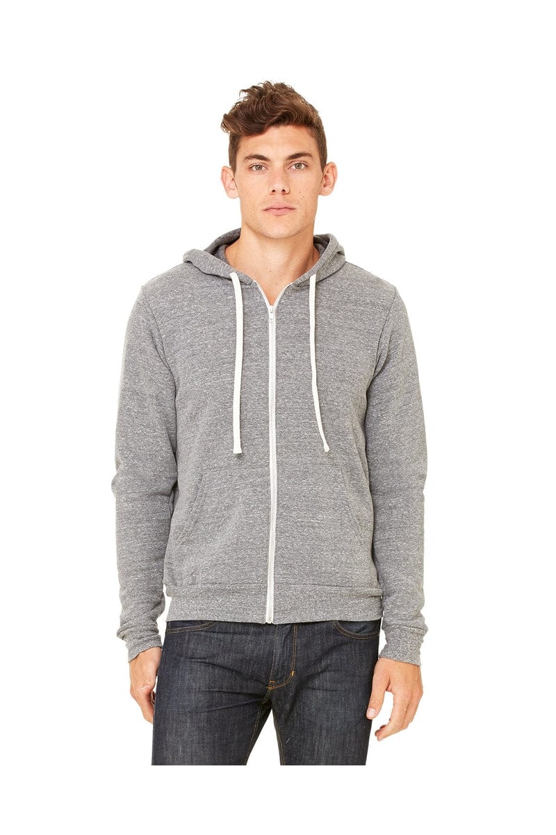 Bella+Canvas 3909: Unisex Triblend Sponge Fleece Full-Zip Hoodie in 