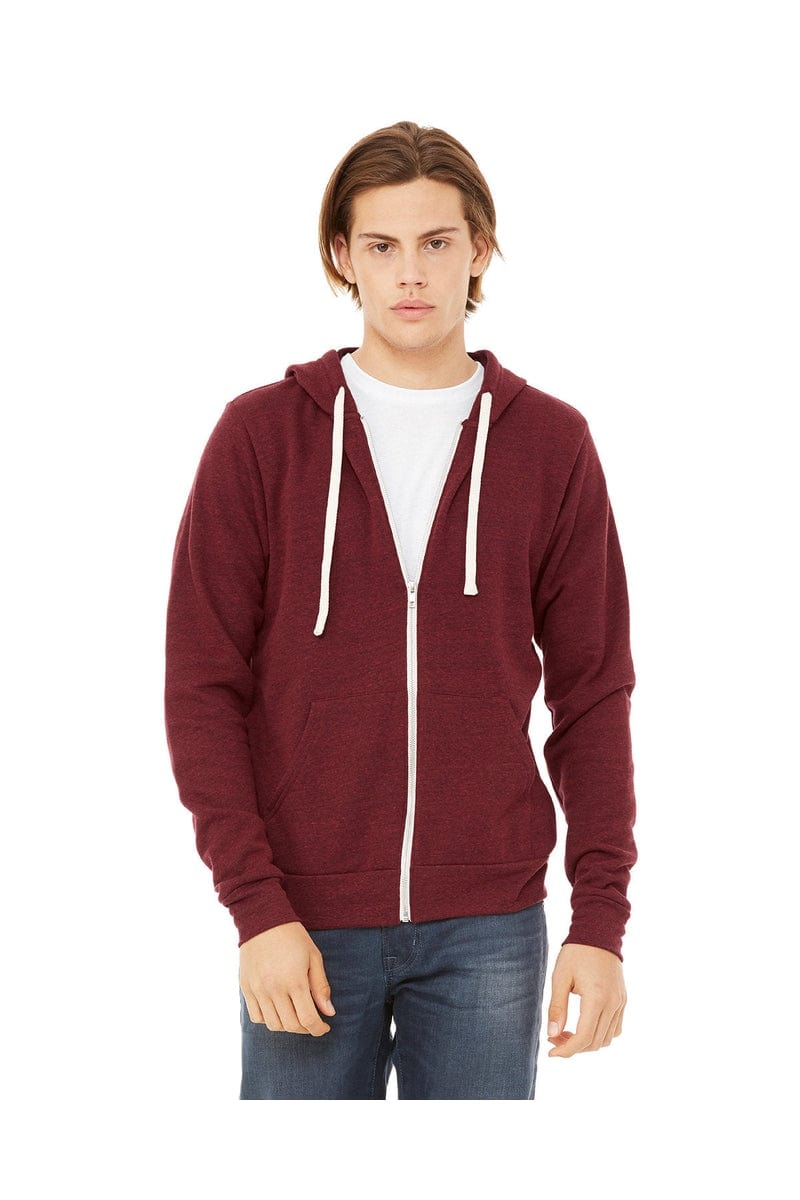 Bella+Canvas 3909: Unisex Triblend Sponge Fleece Full-Zip Hoodie in 
