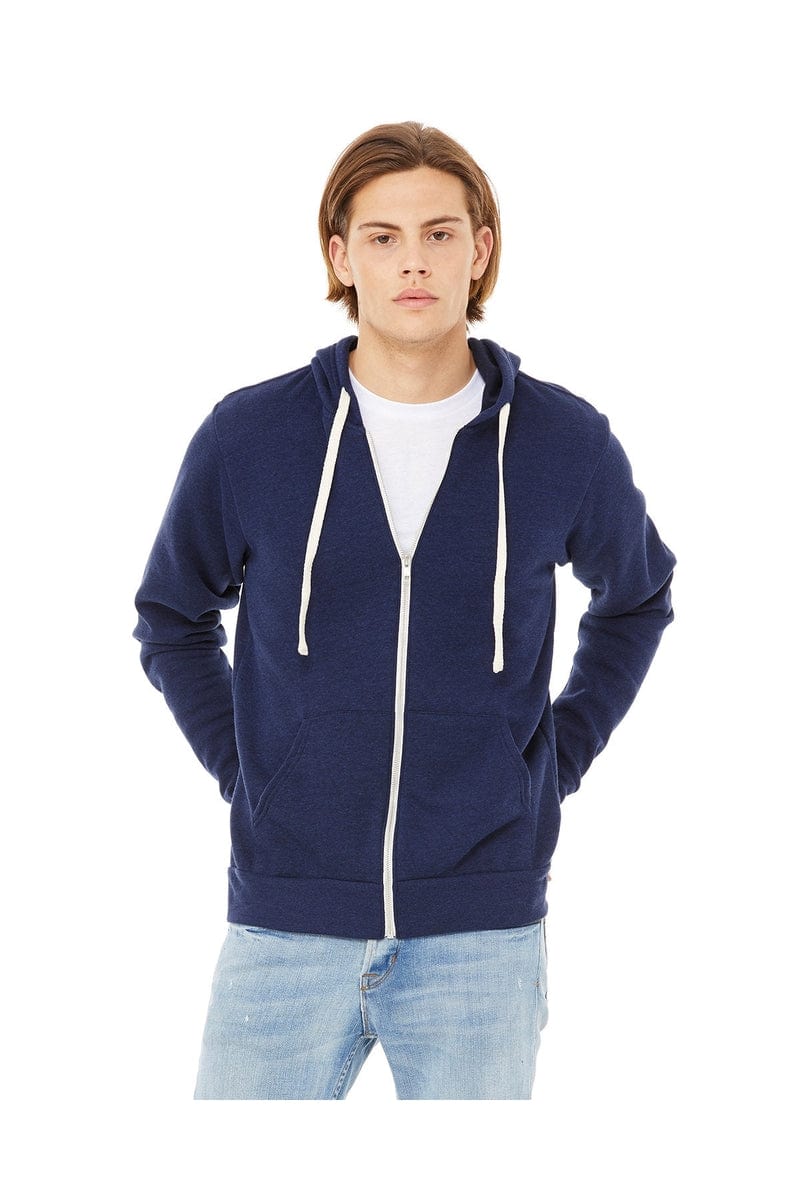 Bella+Canvas 3909: Unisex Triblend Sponge Fleece Full-Zip Hoodie in 