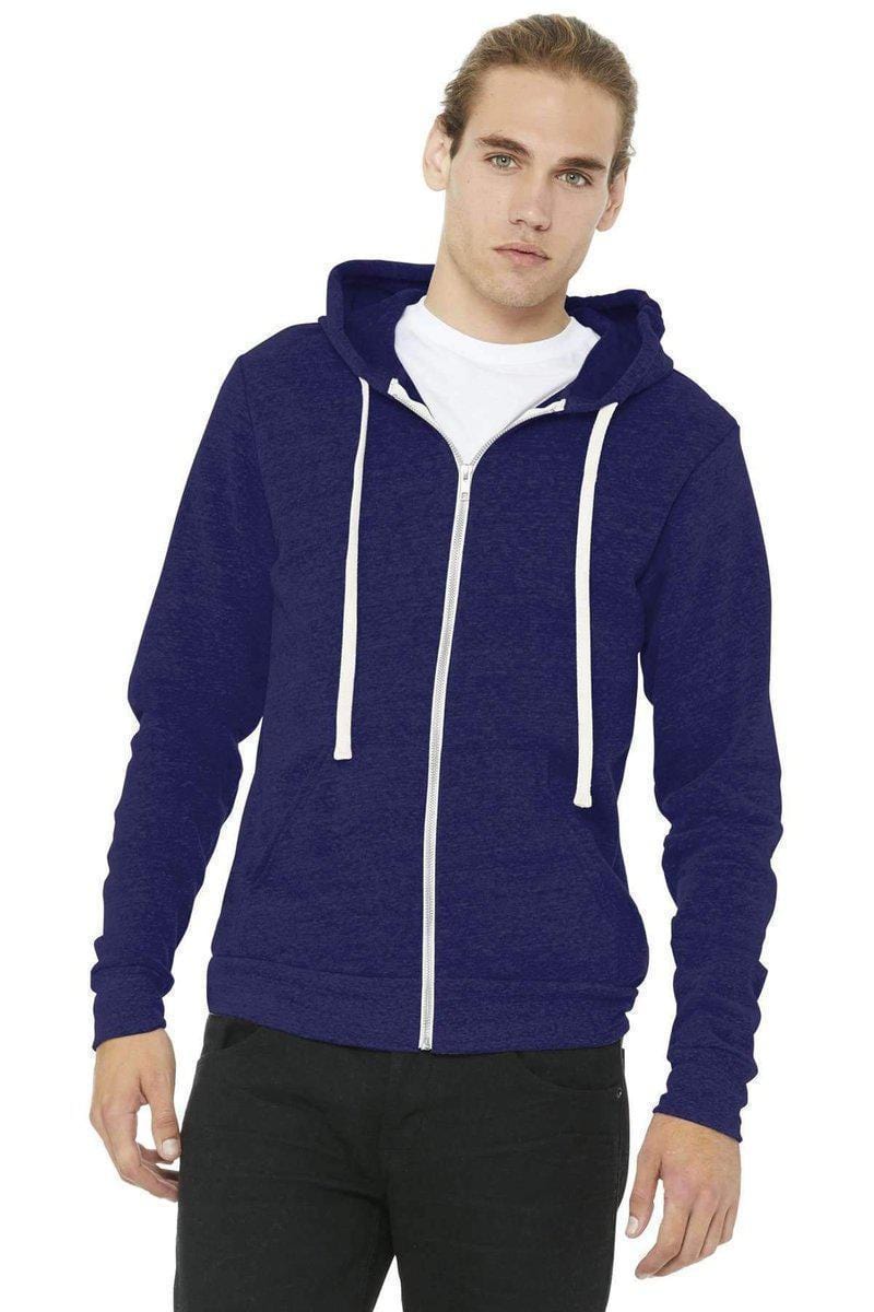 Bella+Canvas 3909: Unisex Triblend Sponge Fleece Full-Zip Hoodie in 