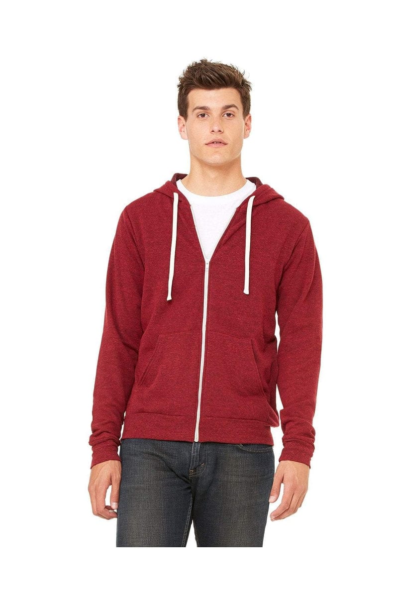 Bella+Canvas 3909: Unisex Triblend Sponge Fleece Full-Zip Hoodie in 