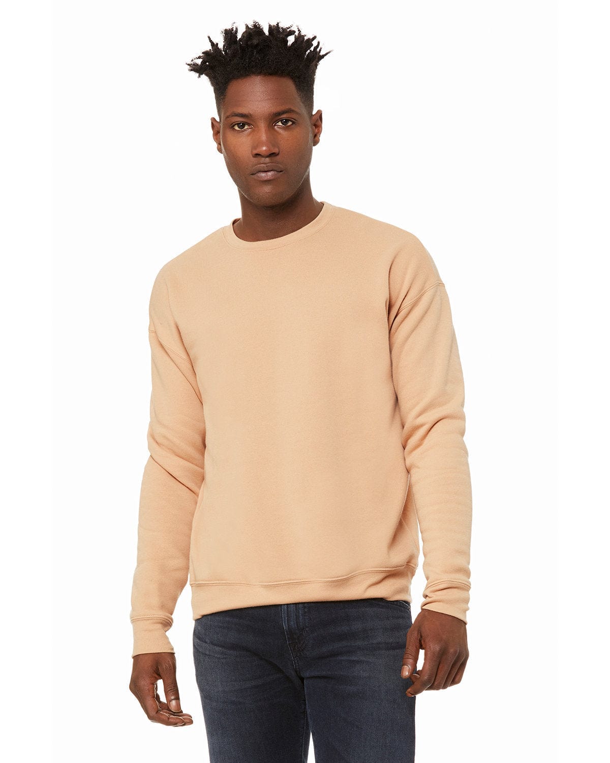 Bella+Canvas 3945 Unisex Drop Shoulder Fleece in Hthr Sand Dune