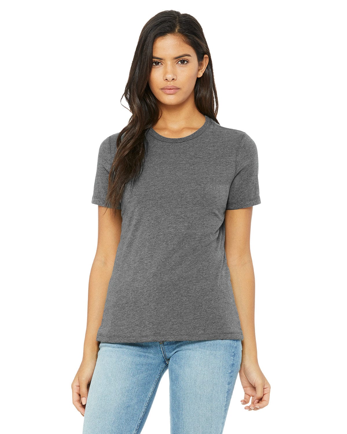 Bella+Canvas 6400CVC Ladies' Relaxed Heather CVC Short-Sleeve T-Shirt in Deep Heather