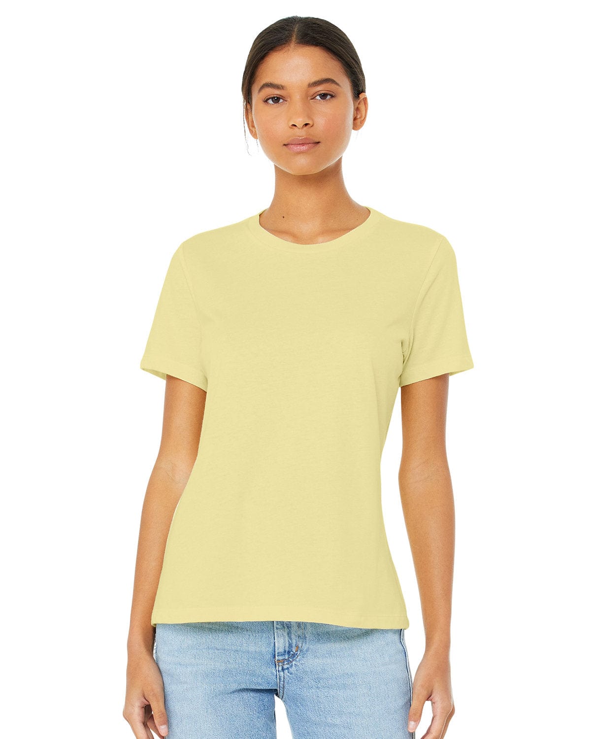 Bella+Canvas 6400CVC Ladies' Relaxed Heather CVC Short-Sleeve T-Shirt in Hth Frnch Vanlla
