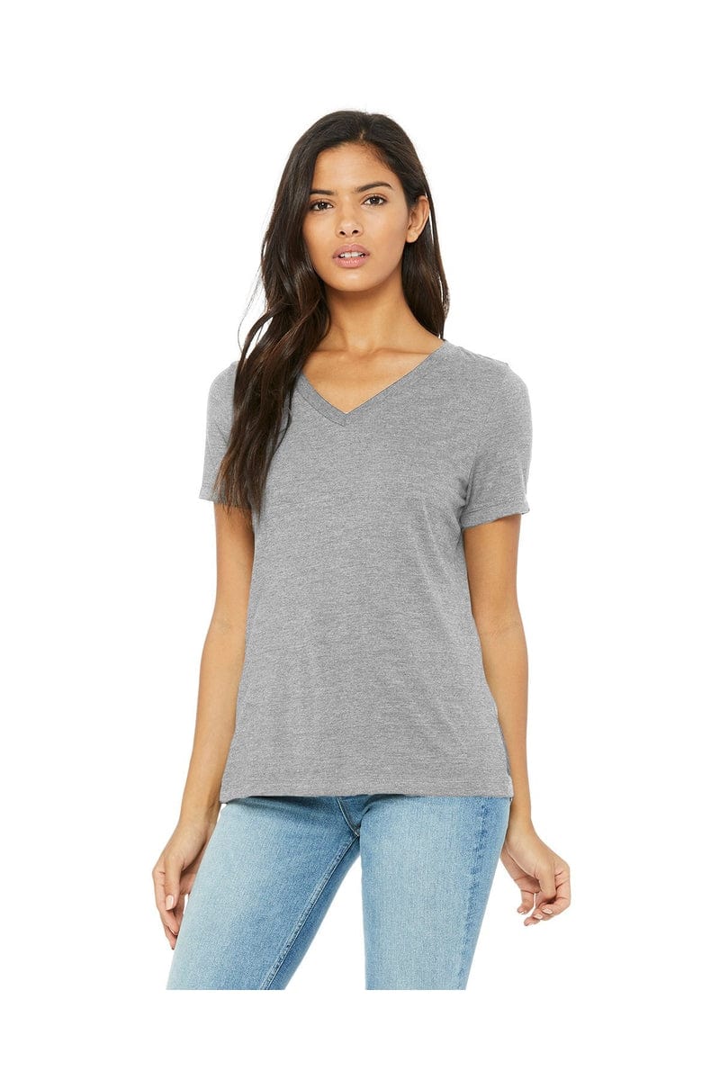 Bella+Canvas 6405: Ladies' Relaxed Jersey Short-Sleeve V-Neck T-Shirt in Athletic Heather